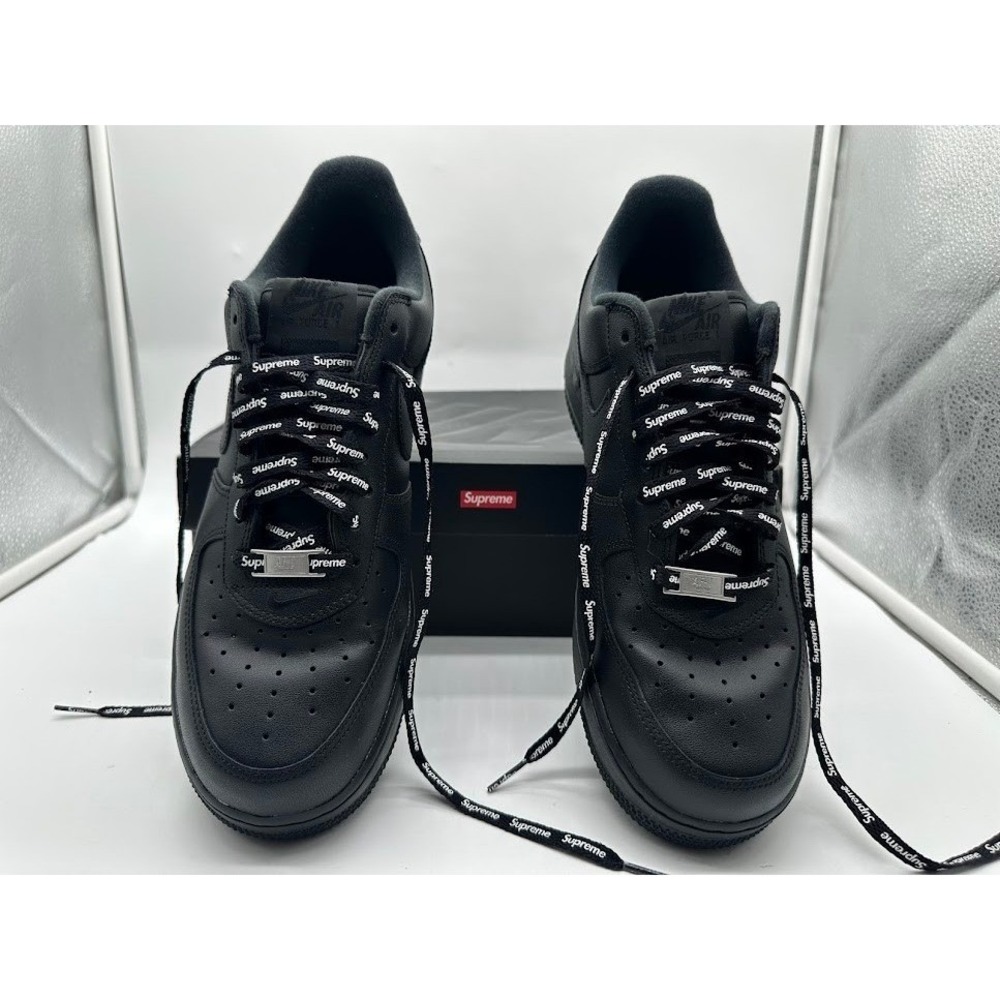 Nike Air Force 1 Low Supreme Black CU9225-001 Mens Size 10 Streetwear Sneakers - Picture 1 of 12